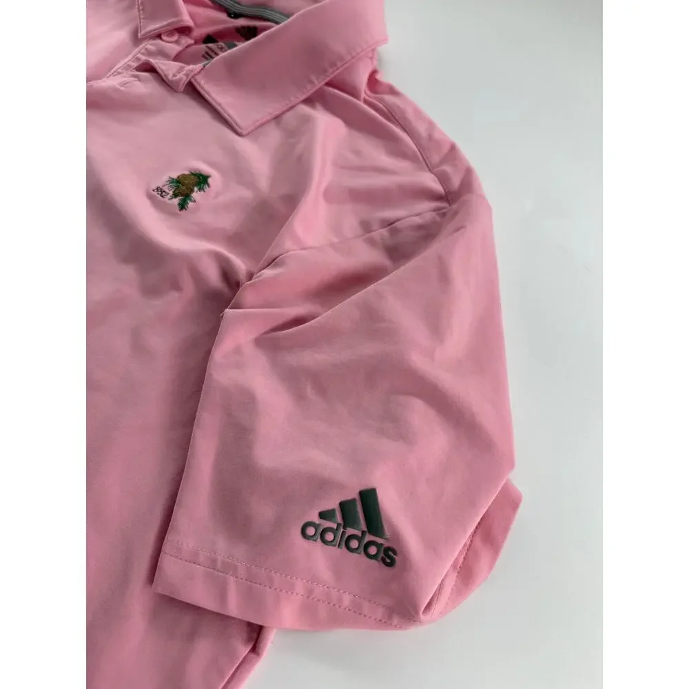 Adidas Golf Polo Men's L Pink Embroidered Pine Lake EUC